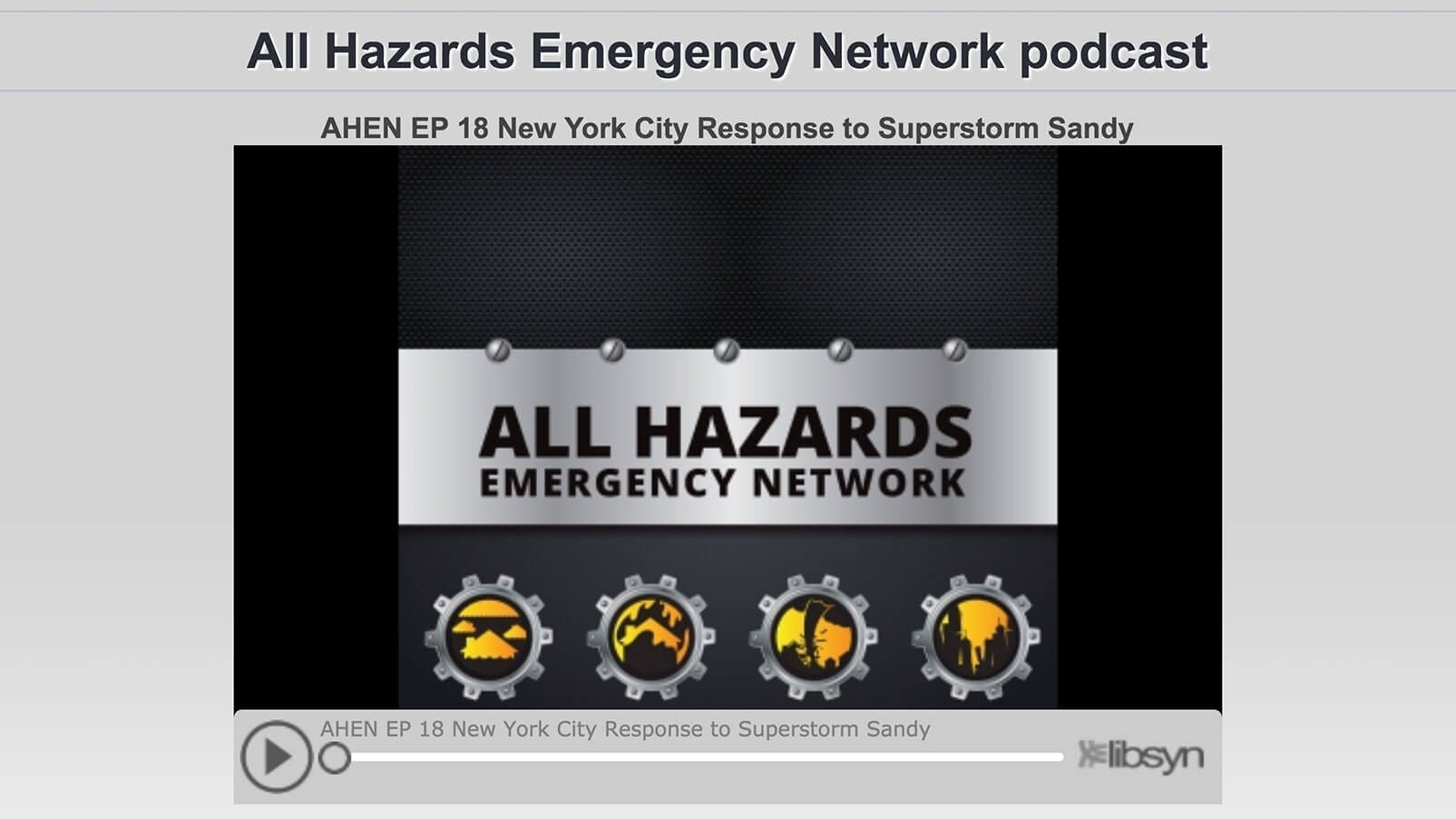 All Hazards Emergency Network Podcast